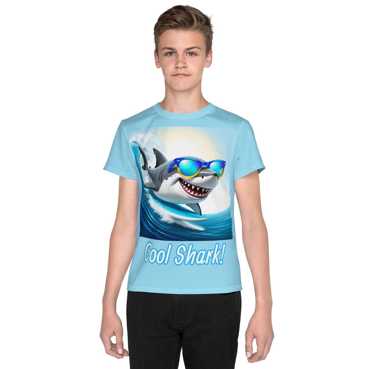 Cool shark Youth crew neck t-shirt