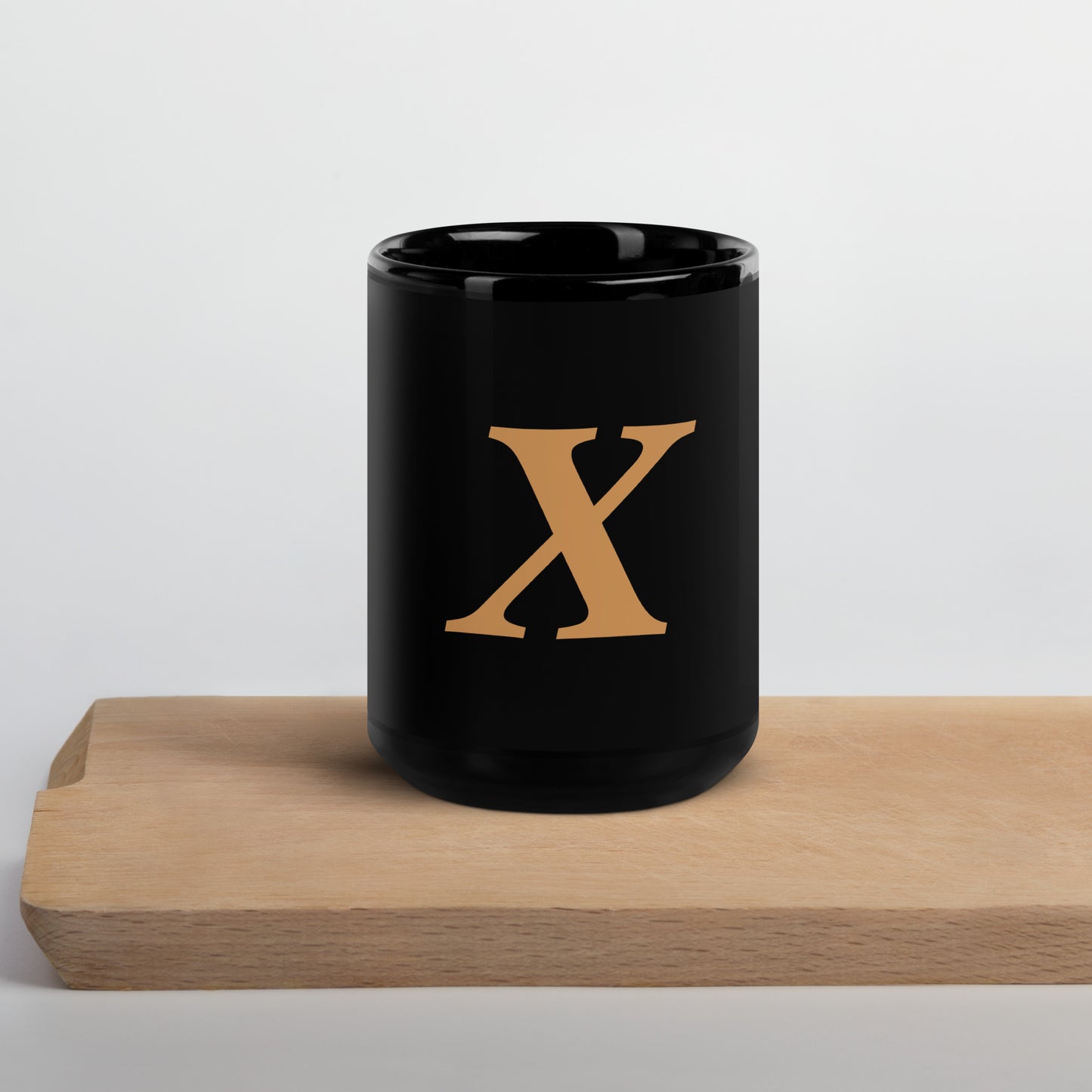 X Gold Black Glossy Mug