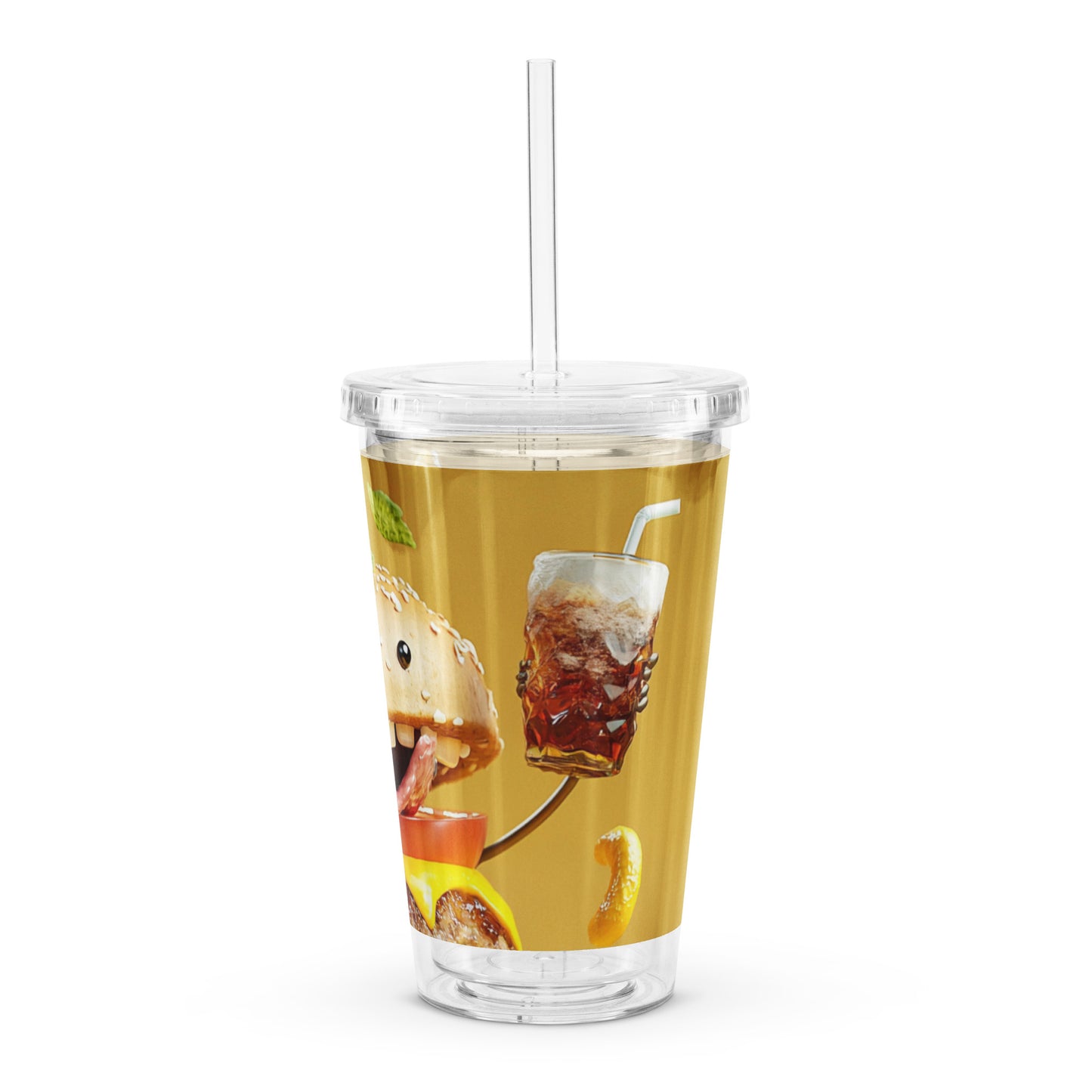 Delicious burger Clear plastic tumbler