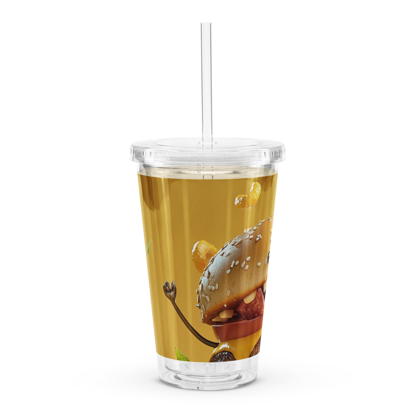 Delicious burger Clear plastic tumbler