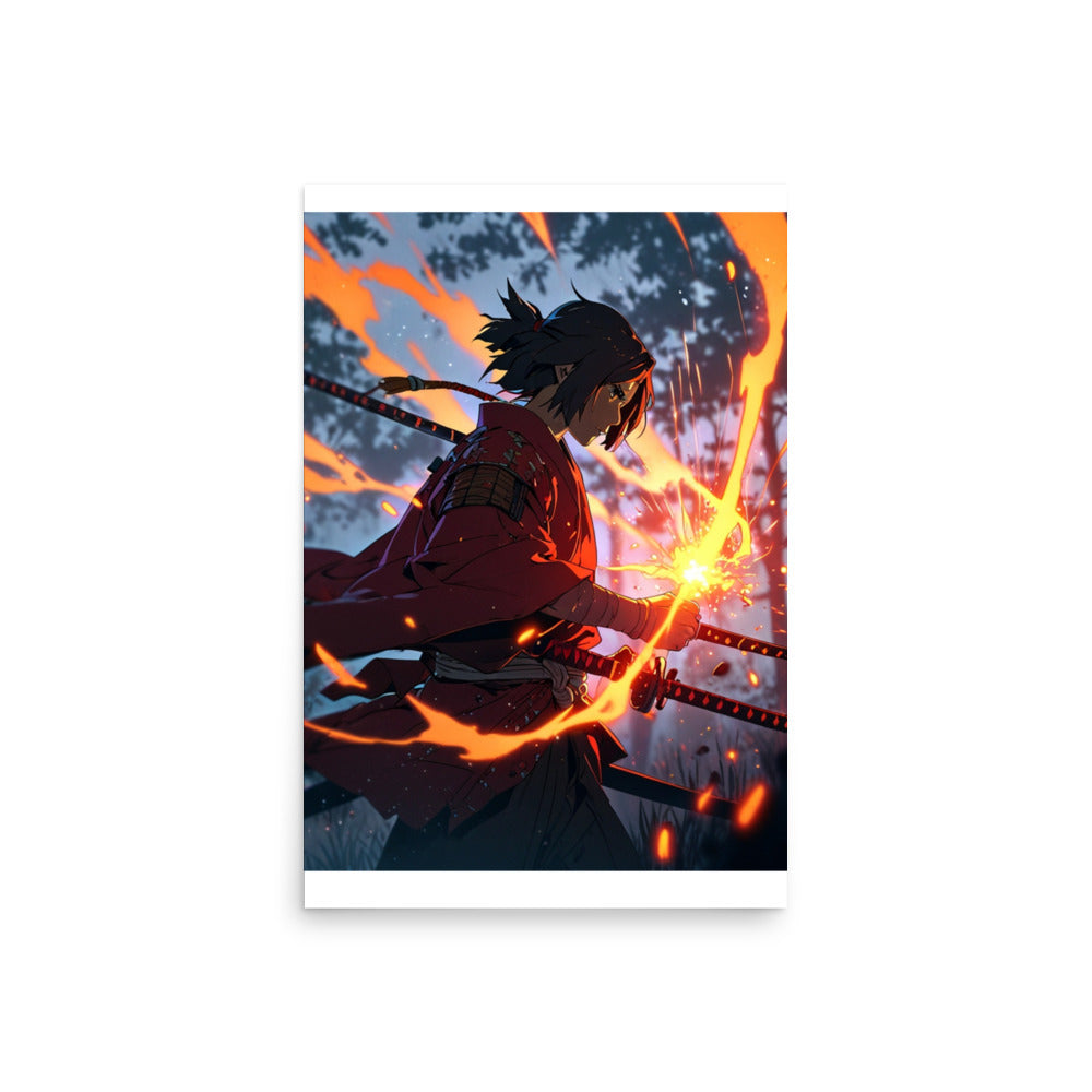 Fire samurai Poster