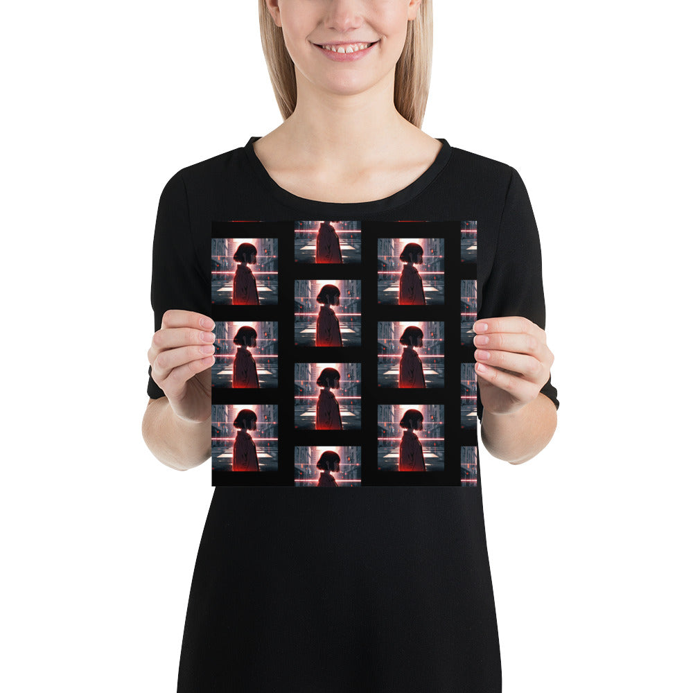 Thoughtful girl Photo paper poster