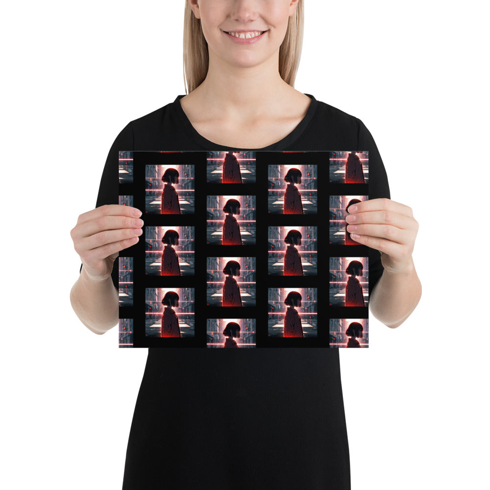 Thoughtful girl Photo paper poster