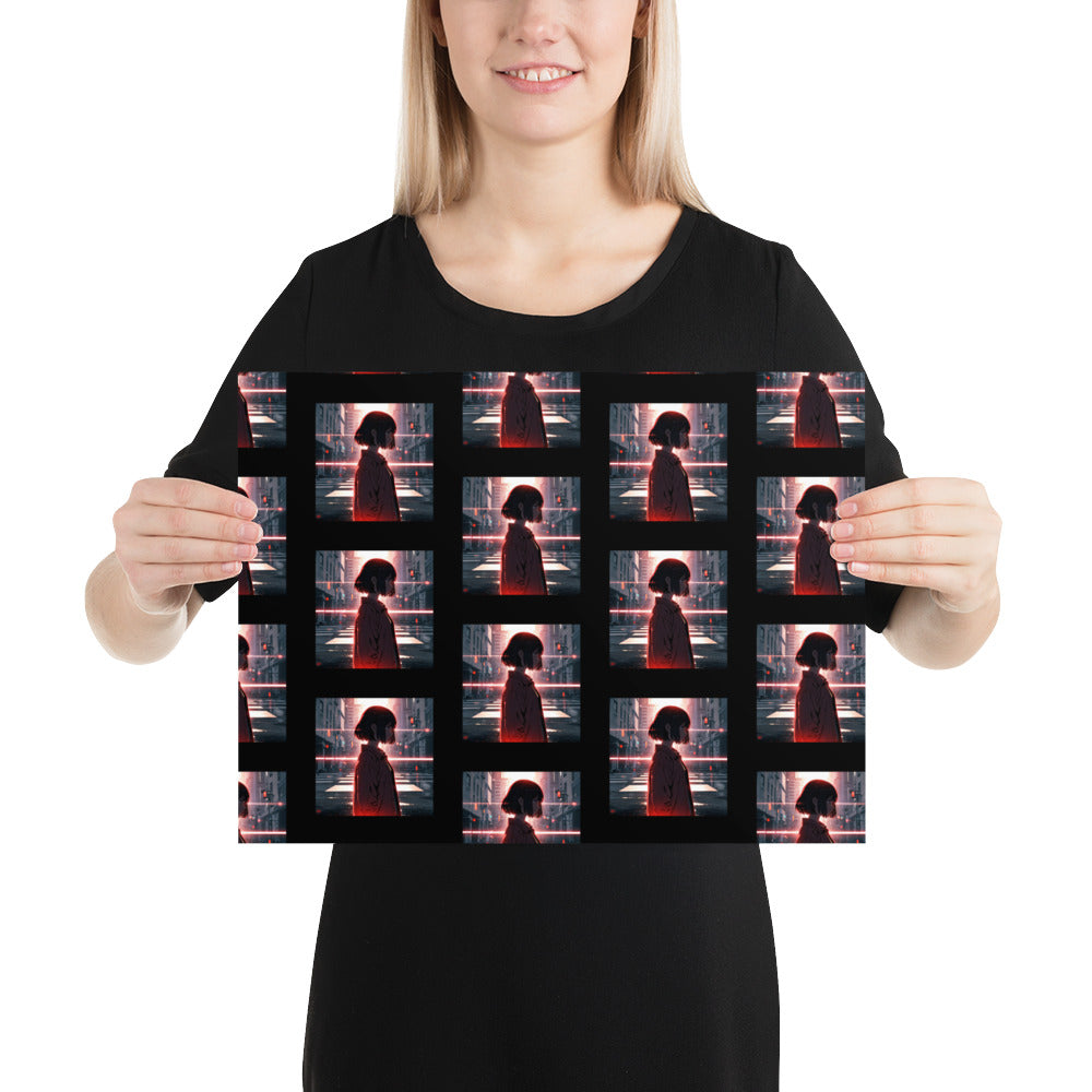 Thoughtful girl Photo paper poster