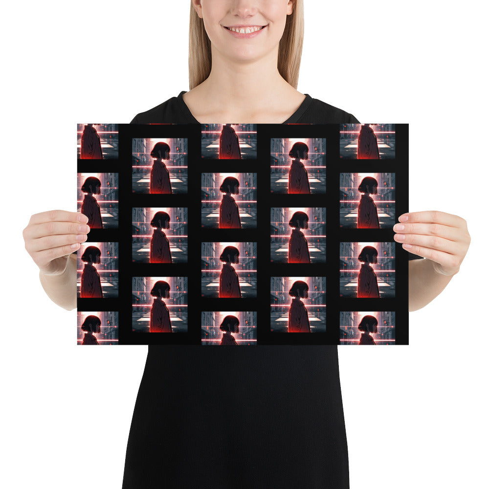 Thoughtful girl Photo paper poster