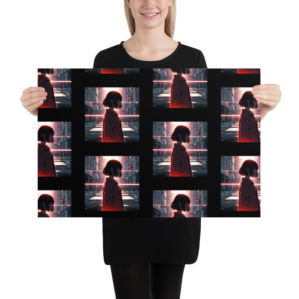 Thoughtful girl Photo paper poster