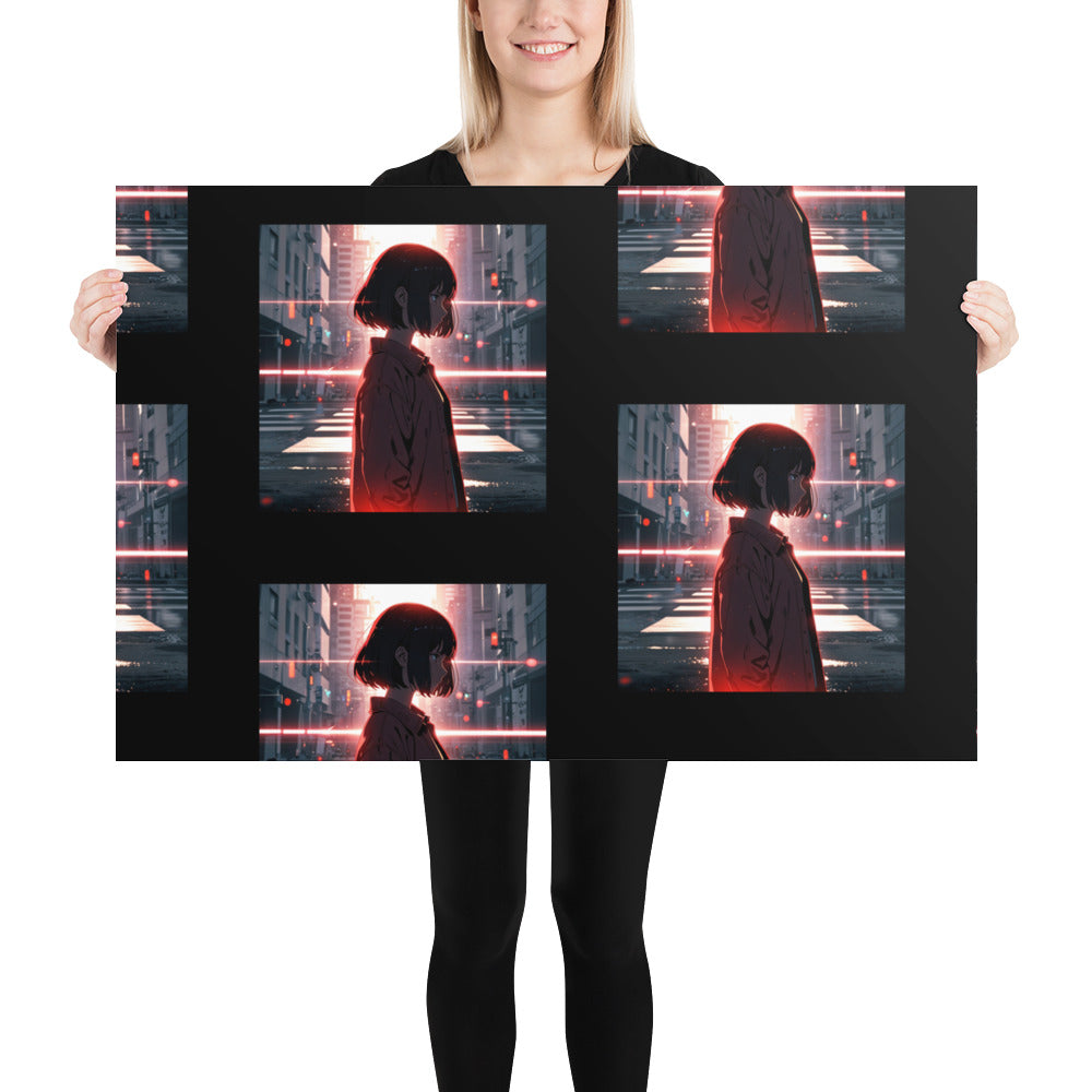 Thoughtful girl Photo paper poster