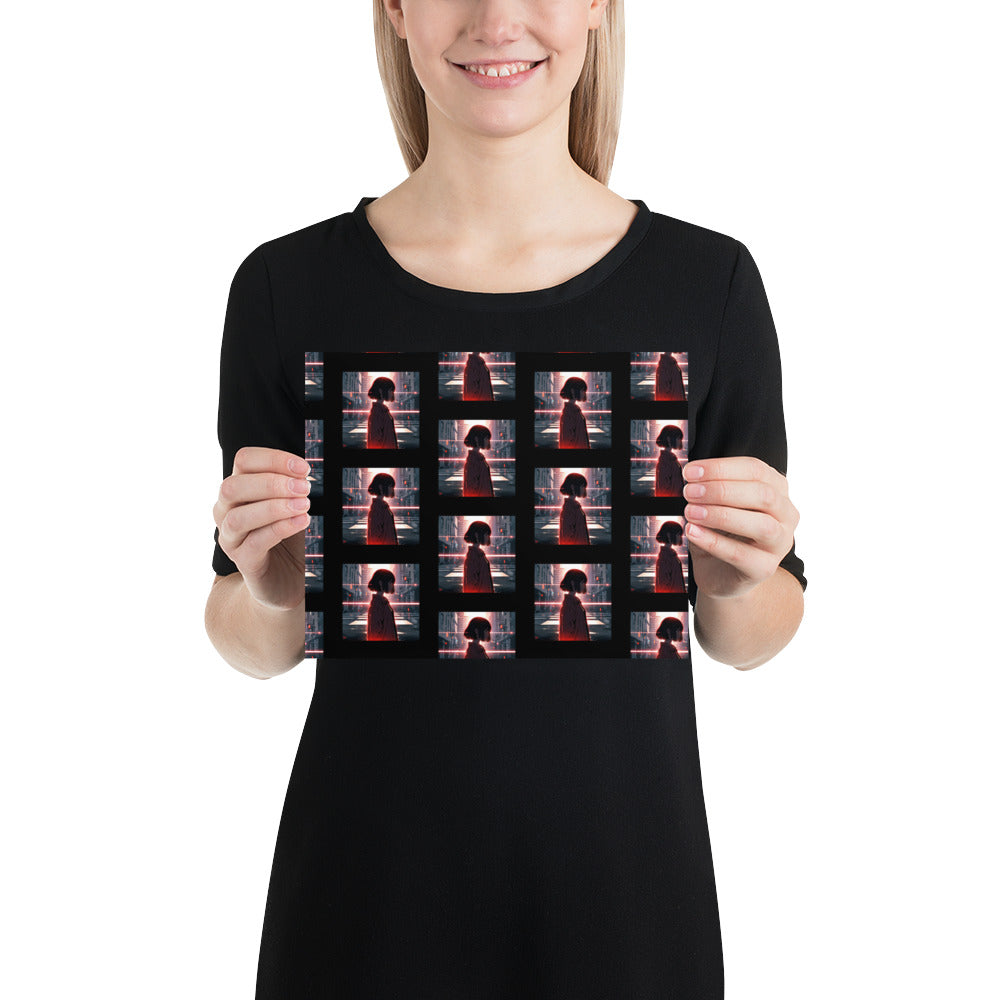 Thoughtful girl Photo paper poster