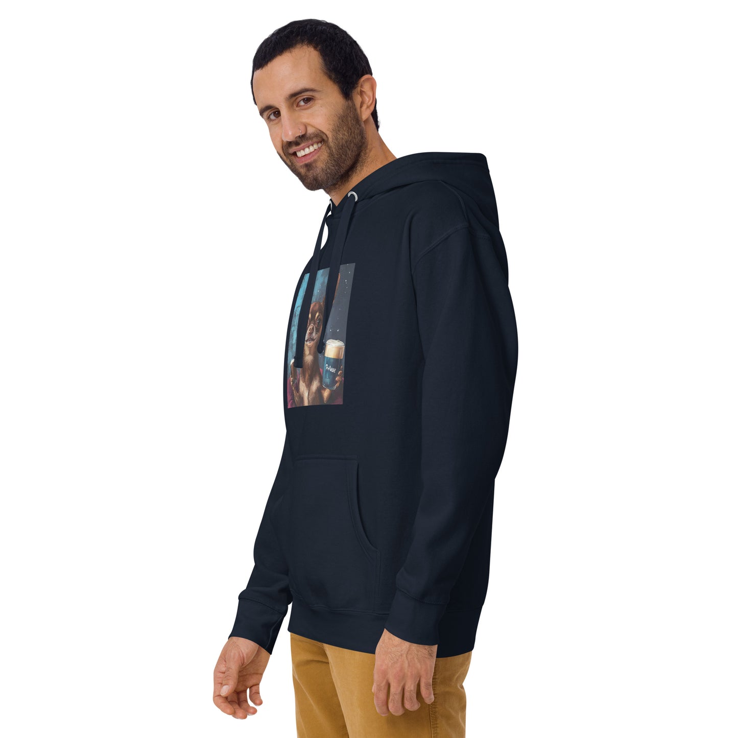 Chuhuahua drinking beer Unisex Hoodie