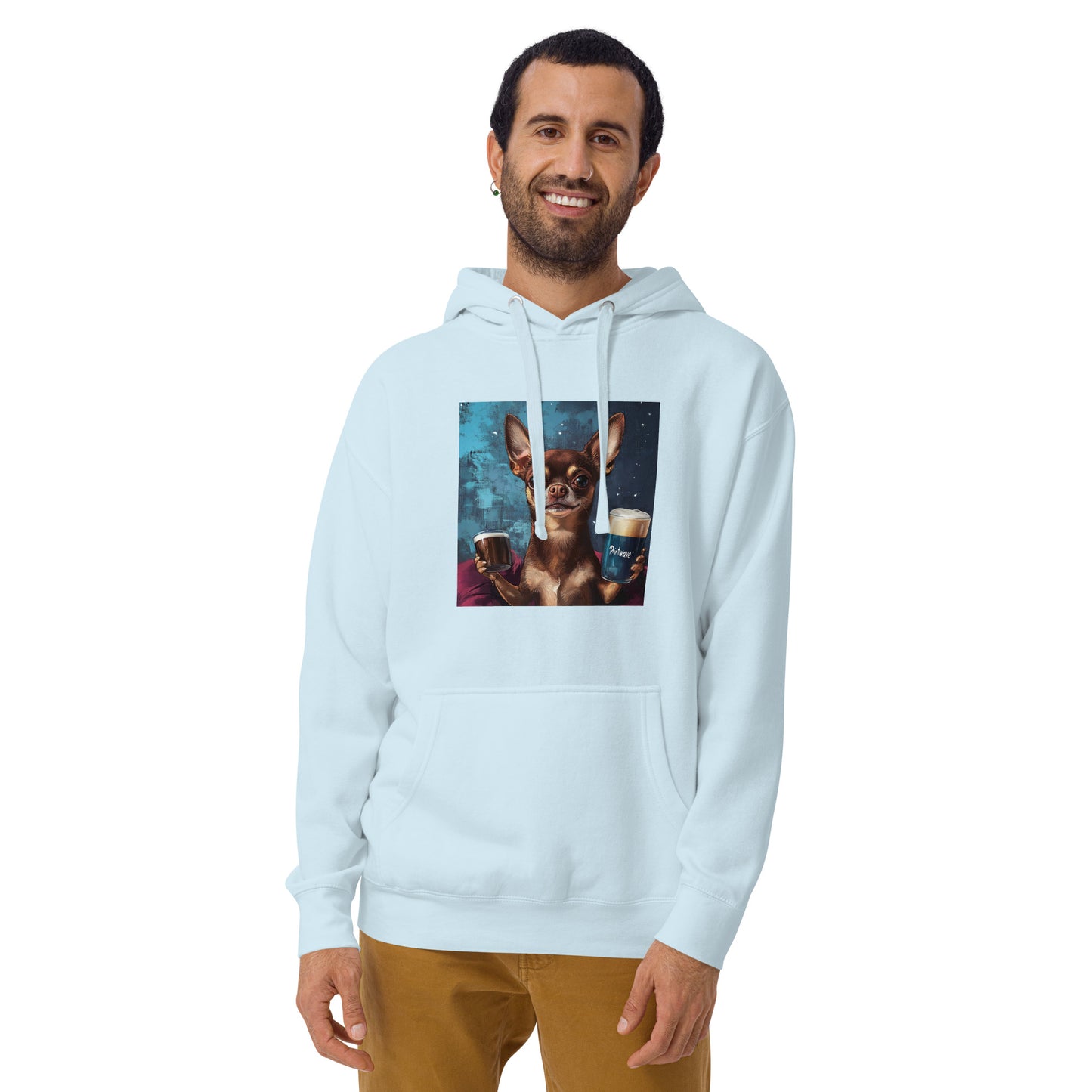 Chuhuahua drinking beer Unisex Hoodie