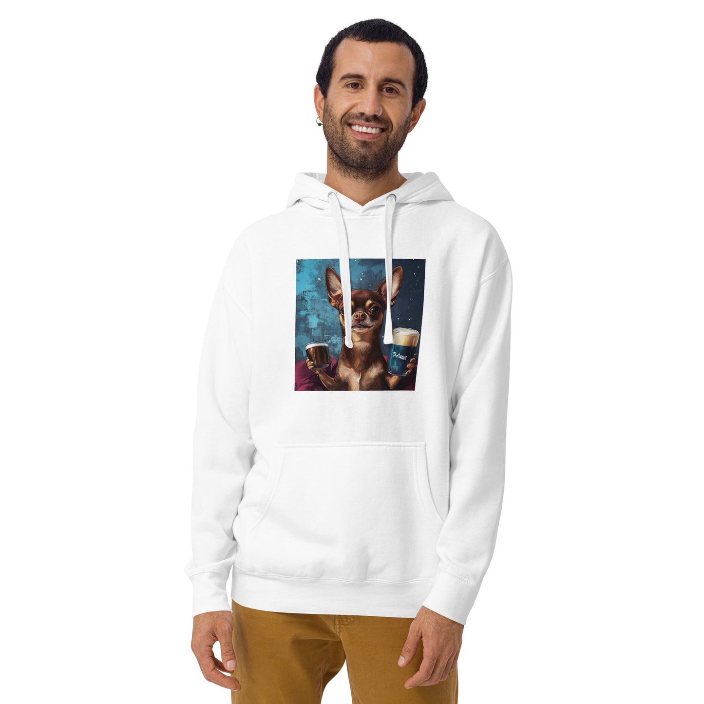 Chuhuahua drinking beer Unisex Hoodie