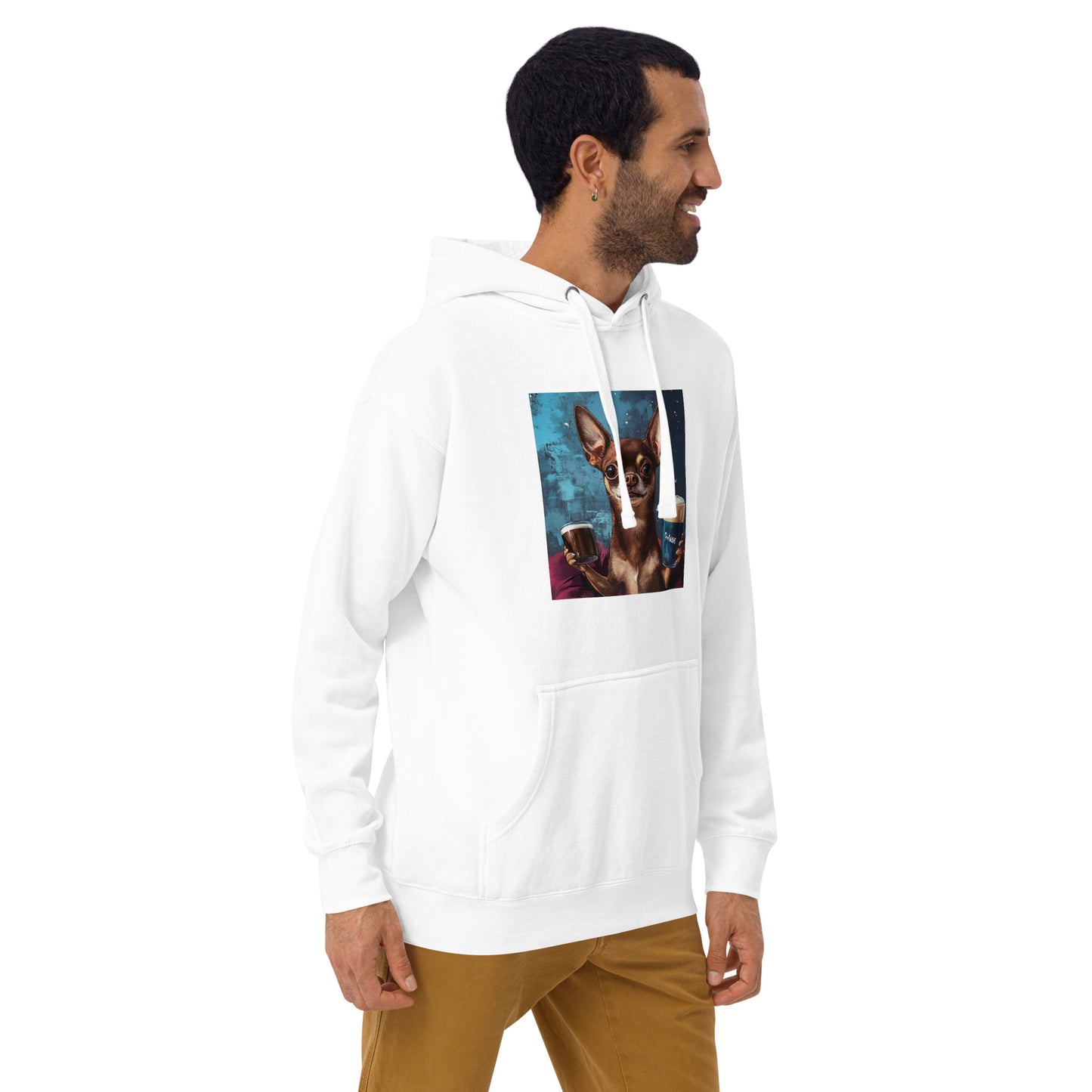 Chuhuahua drinking beer Unisex Hoodie