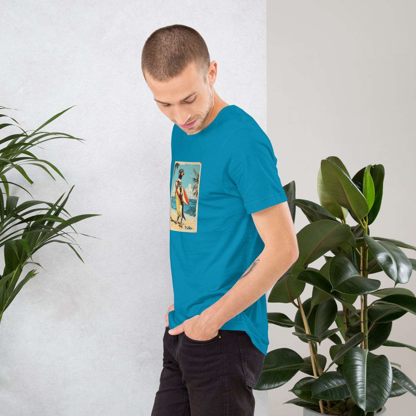 Surfer penguin Unisex t-shirt