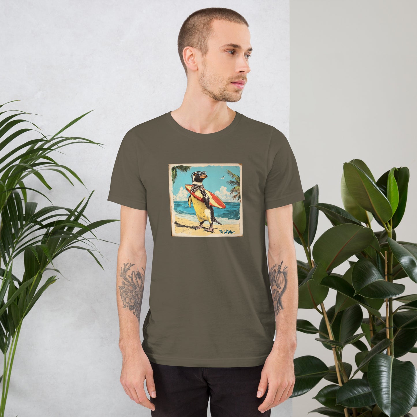Surfer penguin Unisex t-shirt