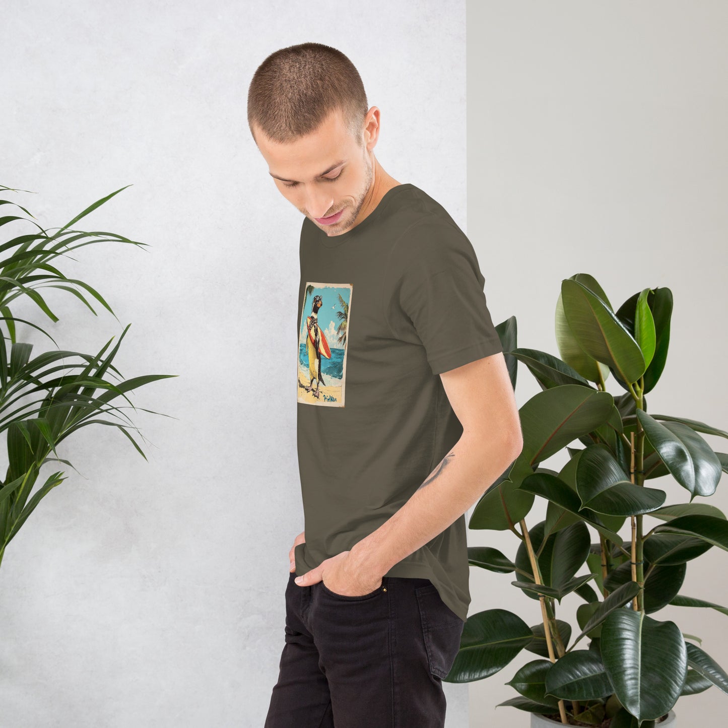 Surfer penguin Unisex t-shirt