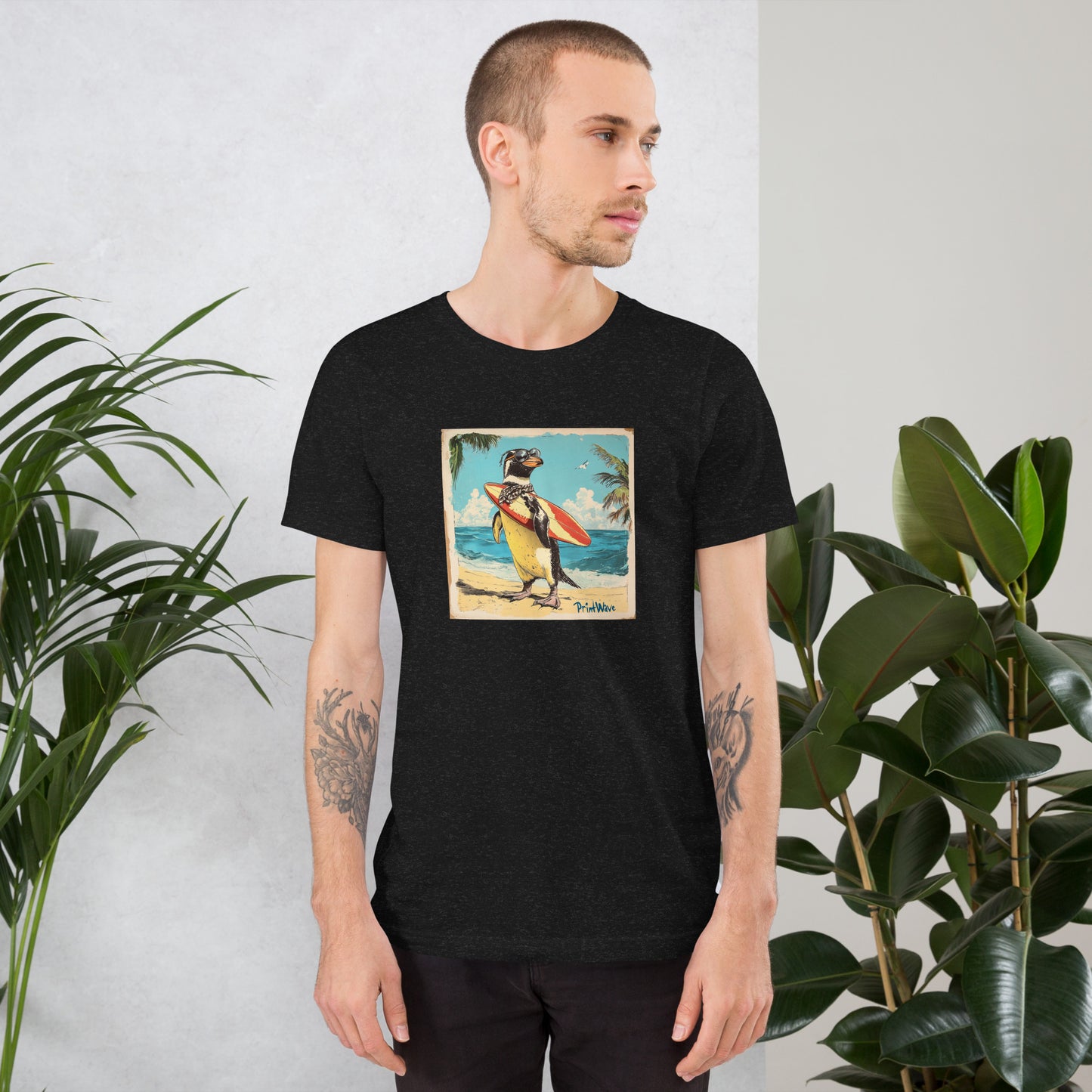 Surfer penguin Unisex t-shirt