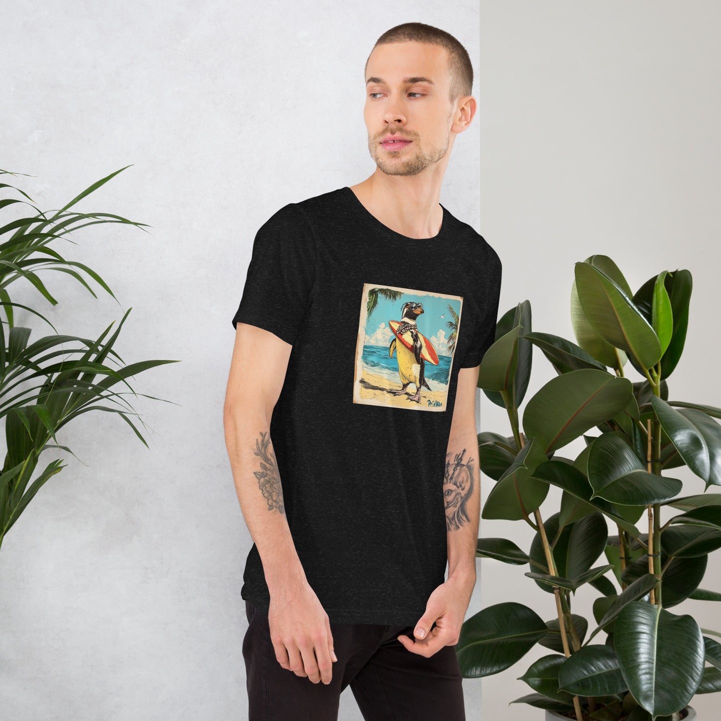 Surfer penguin Unisex t-shirt