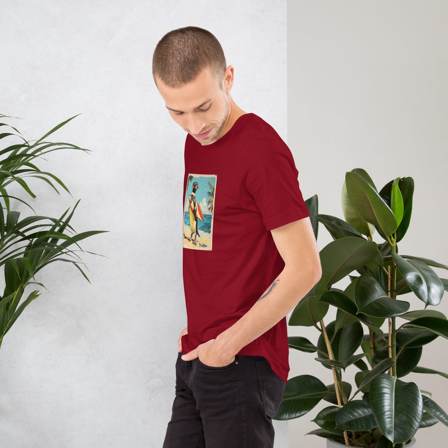 Surfer penguin Unisex t-shirt