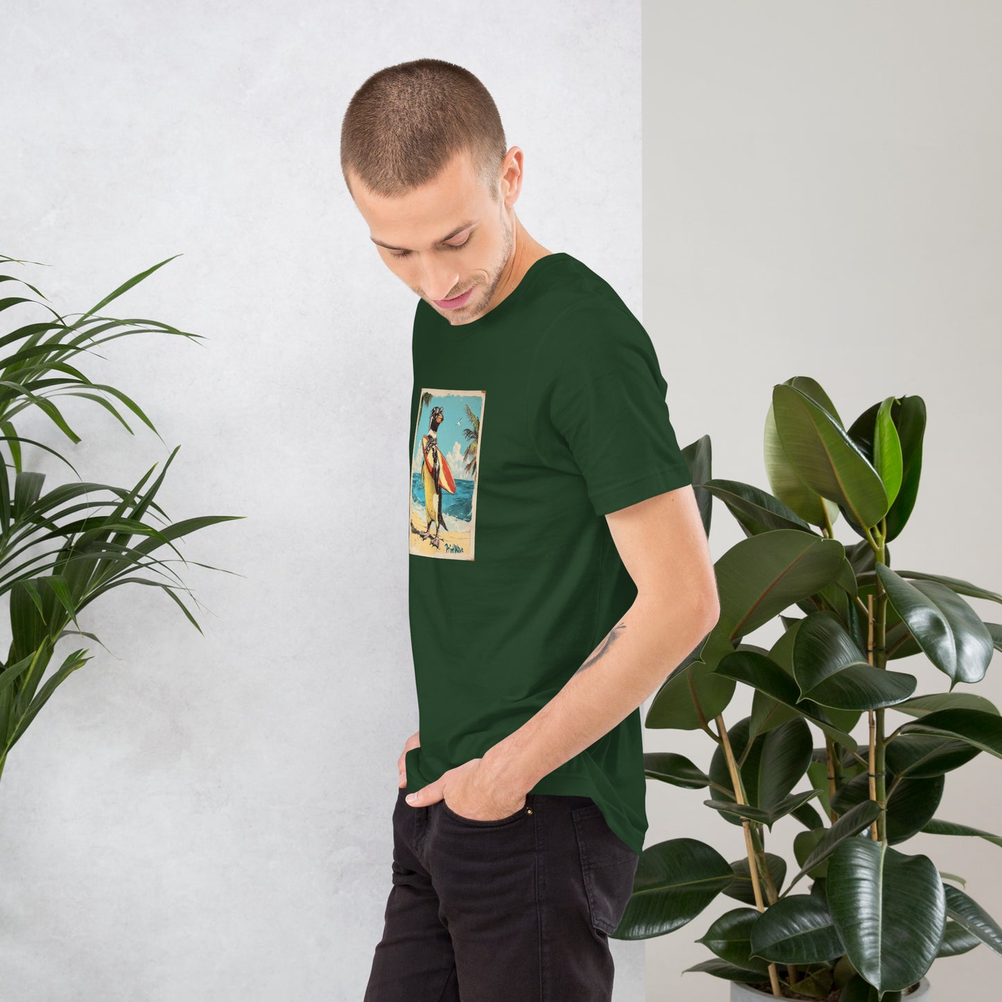 Surfer penguin Unisex t-shirt