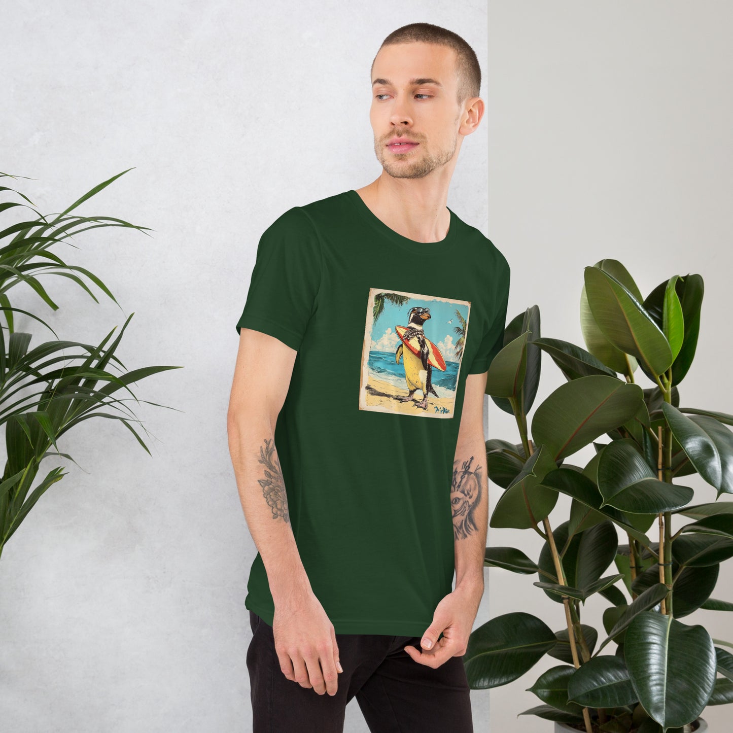 Surfer penguin Unisex t-shirt