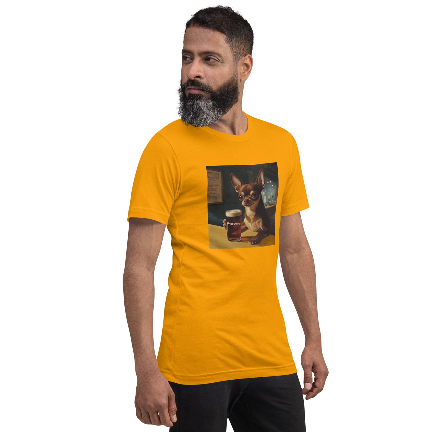 Chihuahua in the canteen Unisex t-shirt