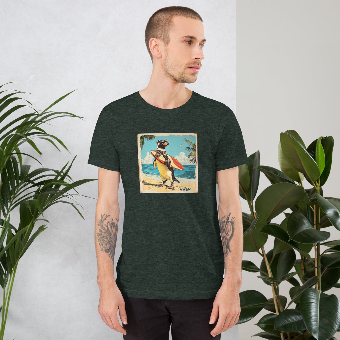Surfer penguin Unisex t-shirt