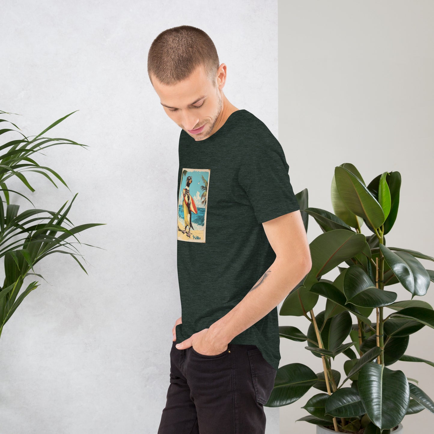 Surfer penguin Unisex t-shirt