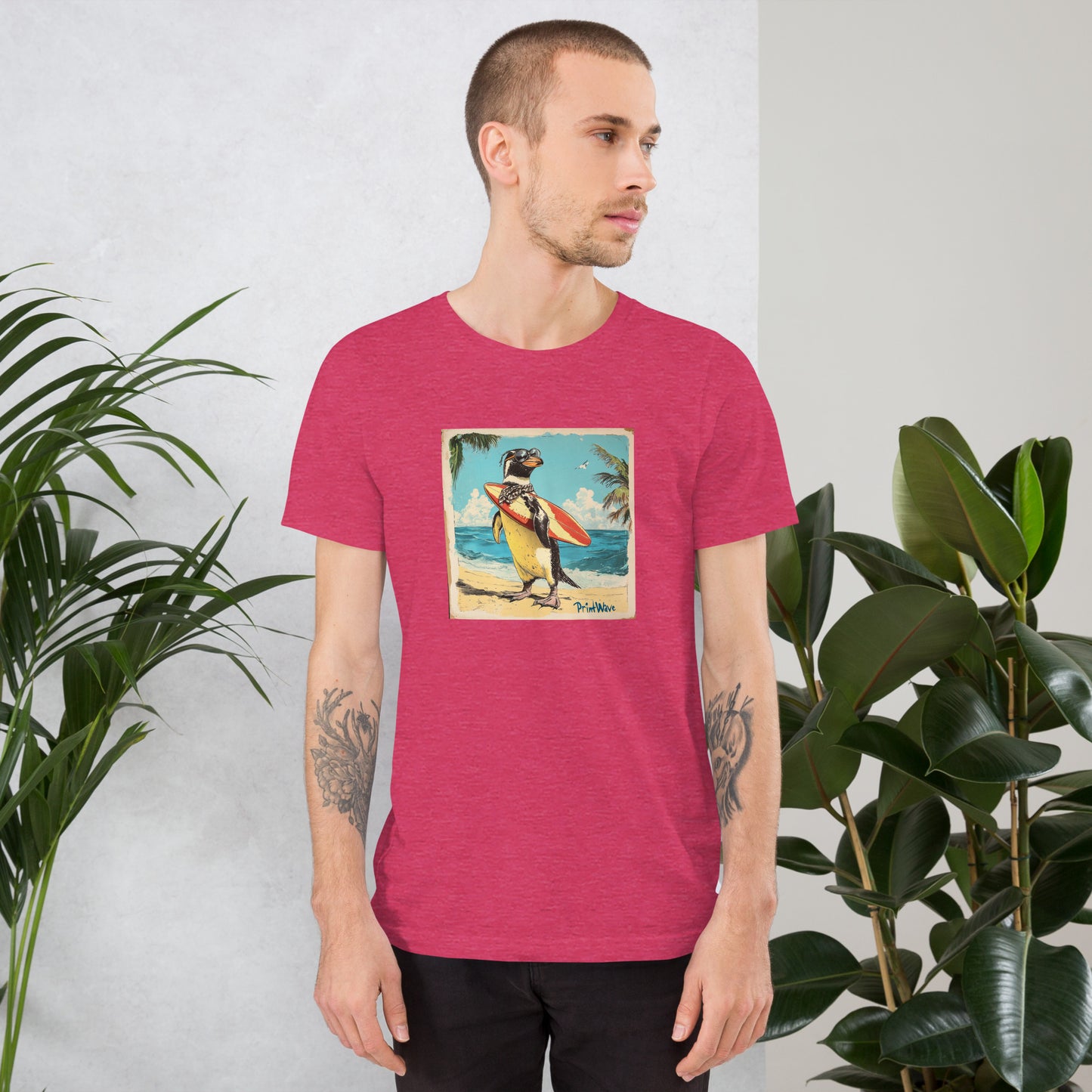 Surfer penguin Unisex t-shirt
