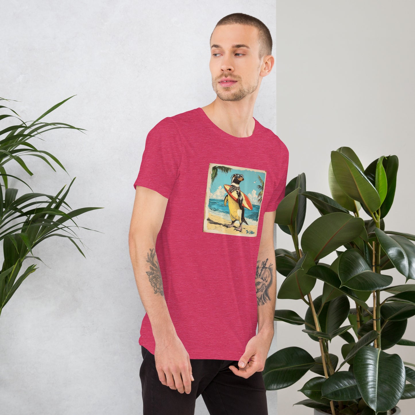 Surfer penguin Unisex t-shirt