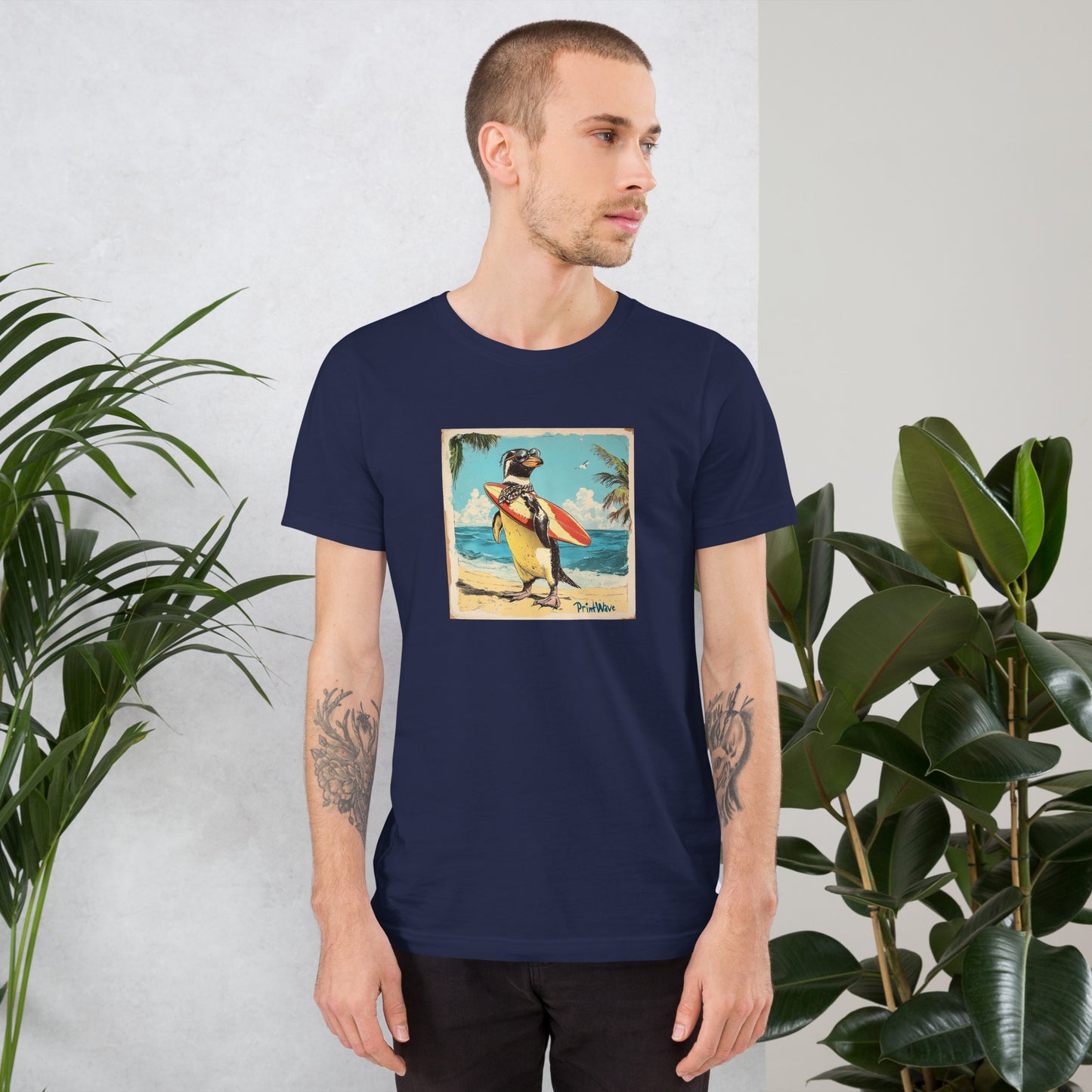 Surfer penguin Unisex t-shirt