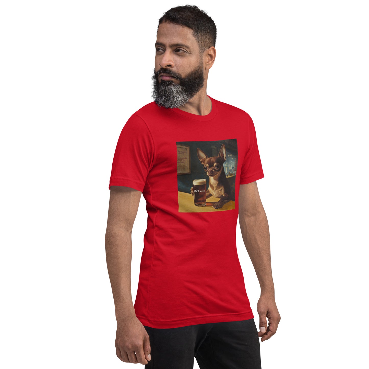 Chihuahua in the canteen Unisex t-shirt