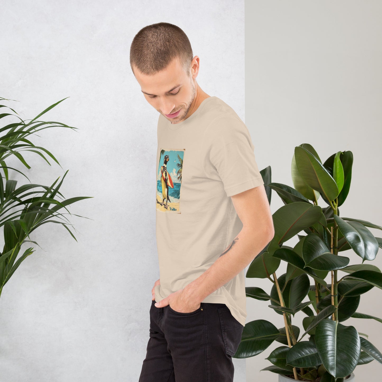 Surfer penguin Unisex t-shirt