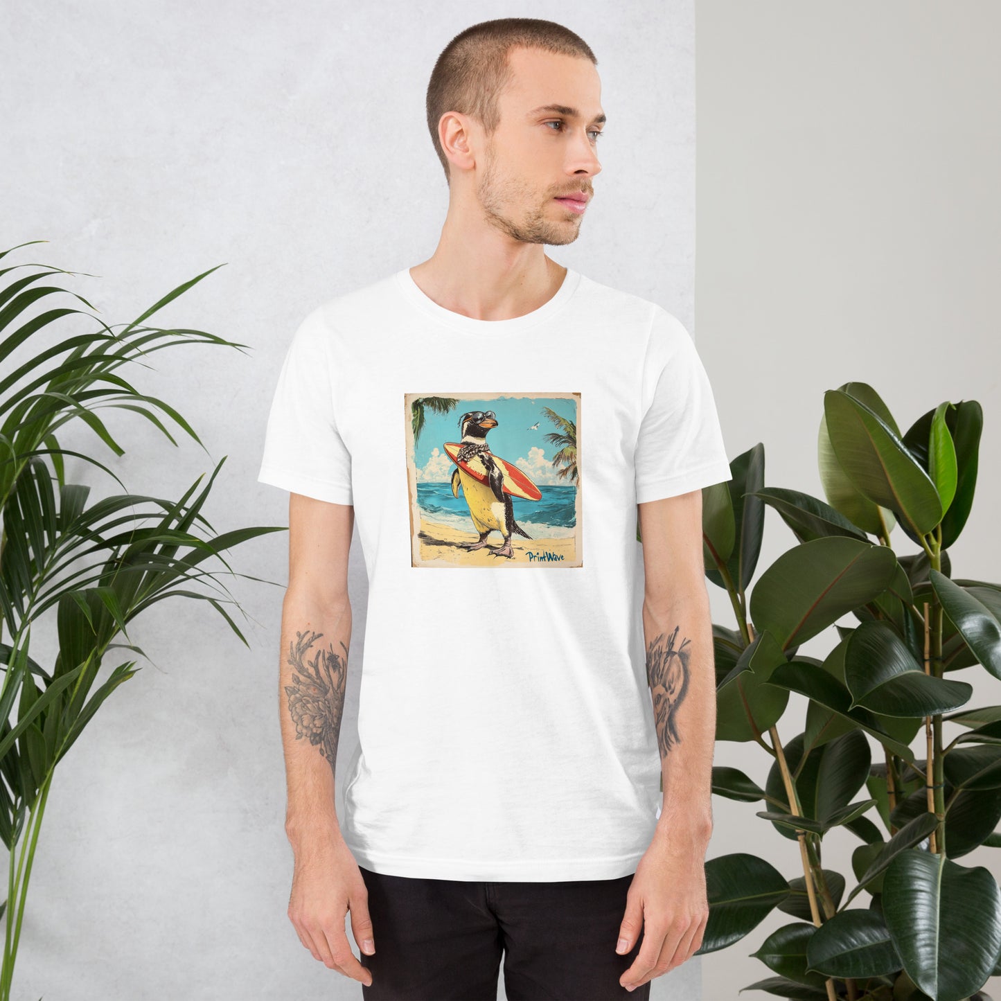 Surfer penguin Unisex t-shirt