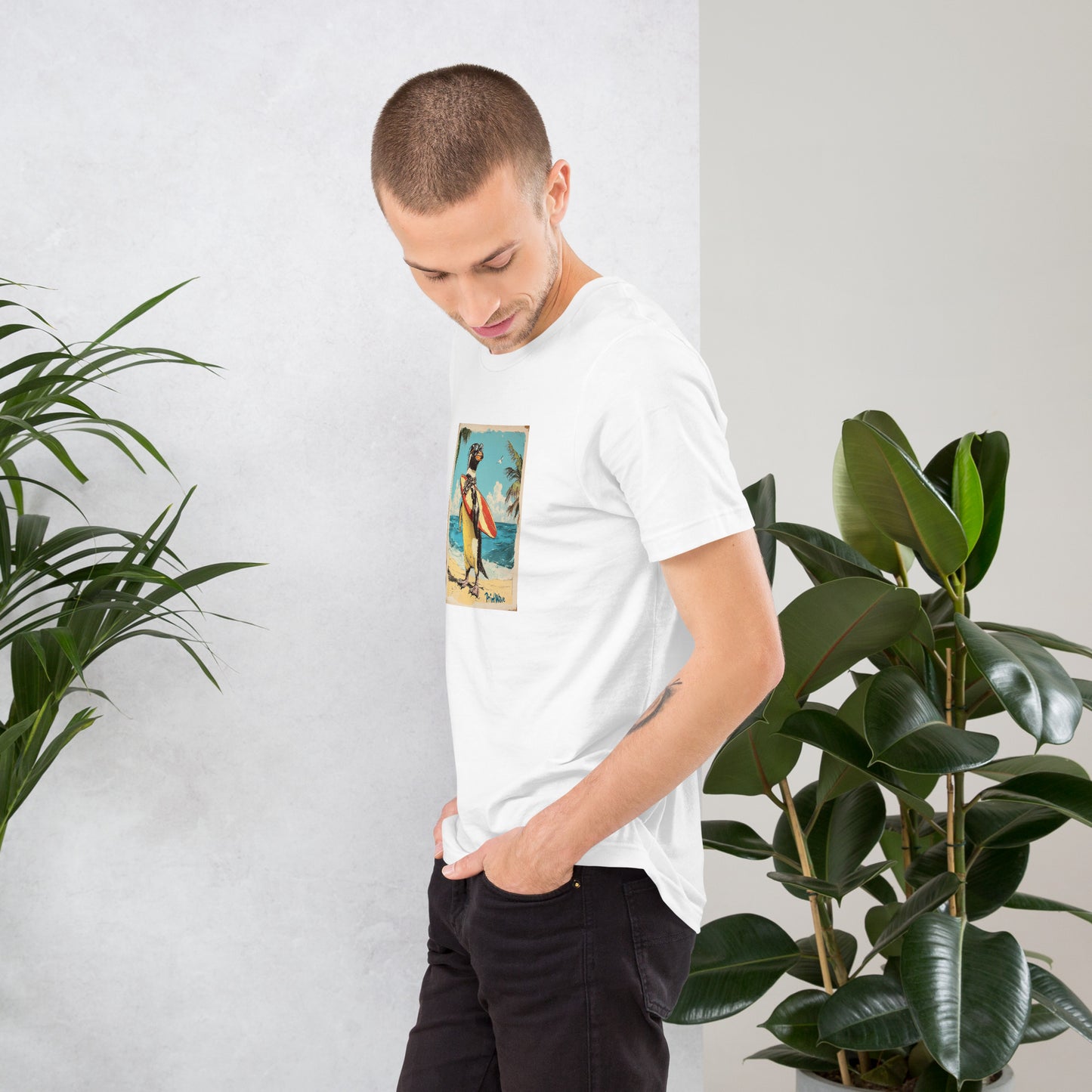 Surfer penguin Unisex t-shirt