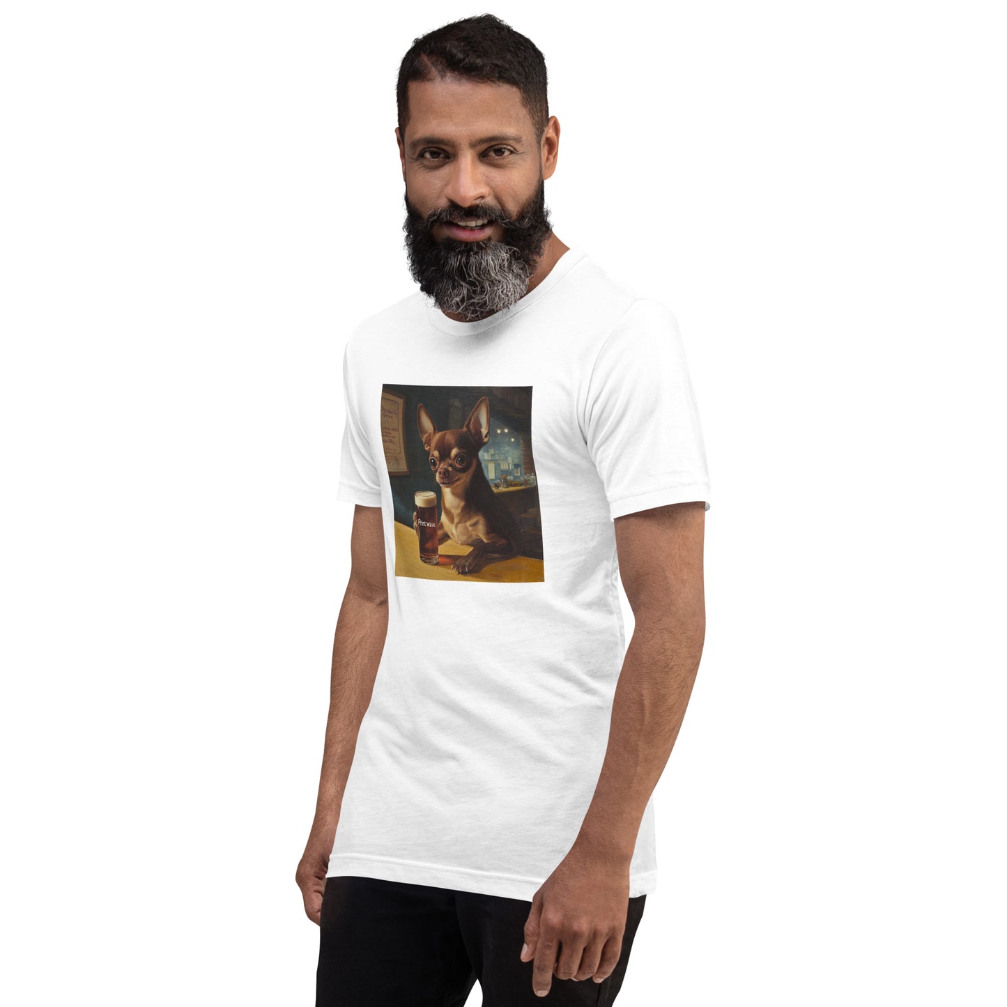Chihuahua in the canteen Unisex t-shirt
