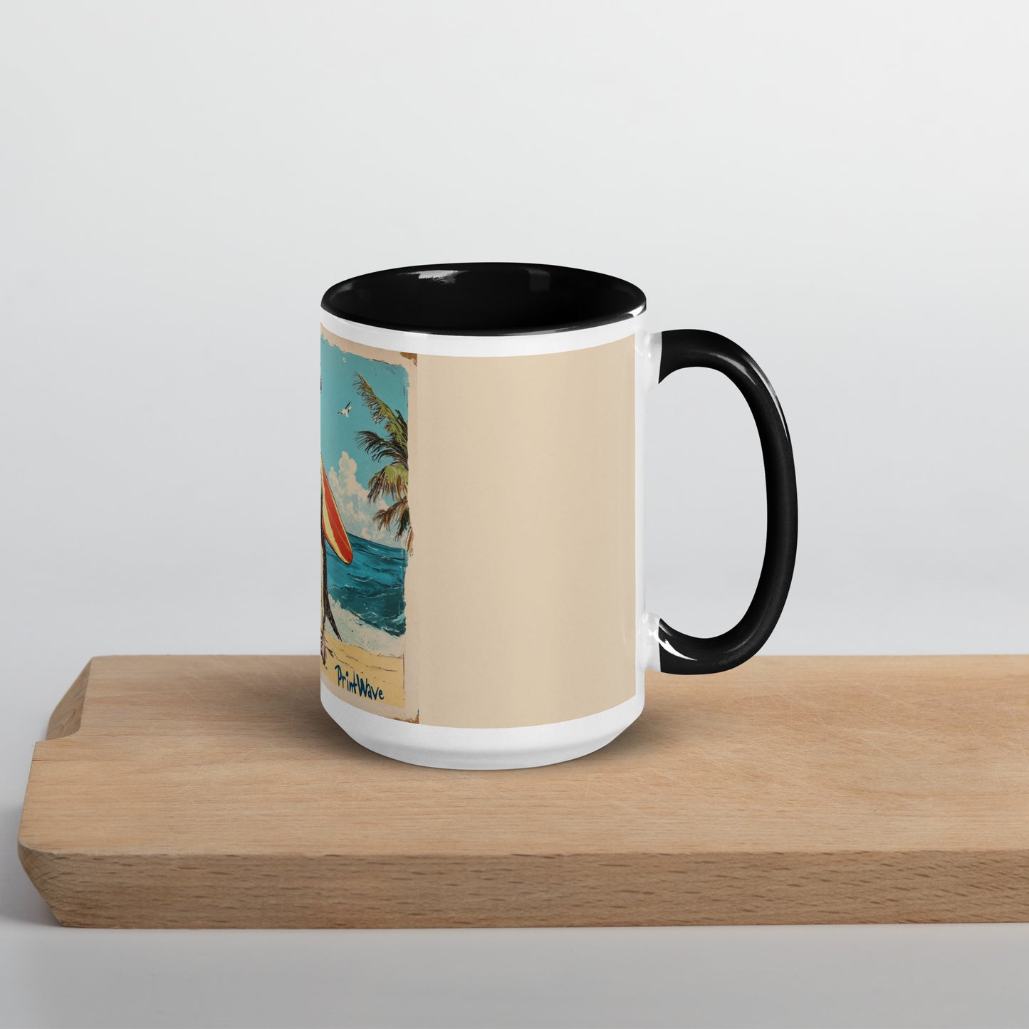 Surfer penguin Mug with Color Inside
