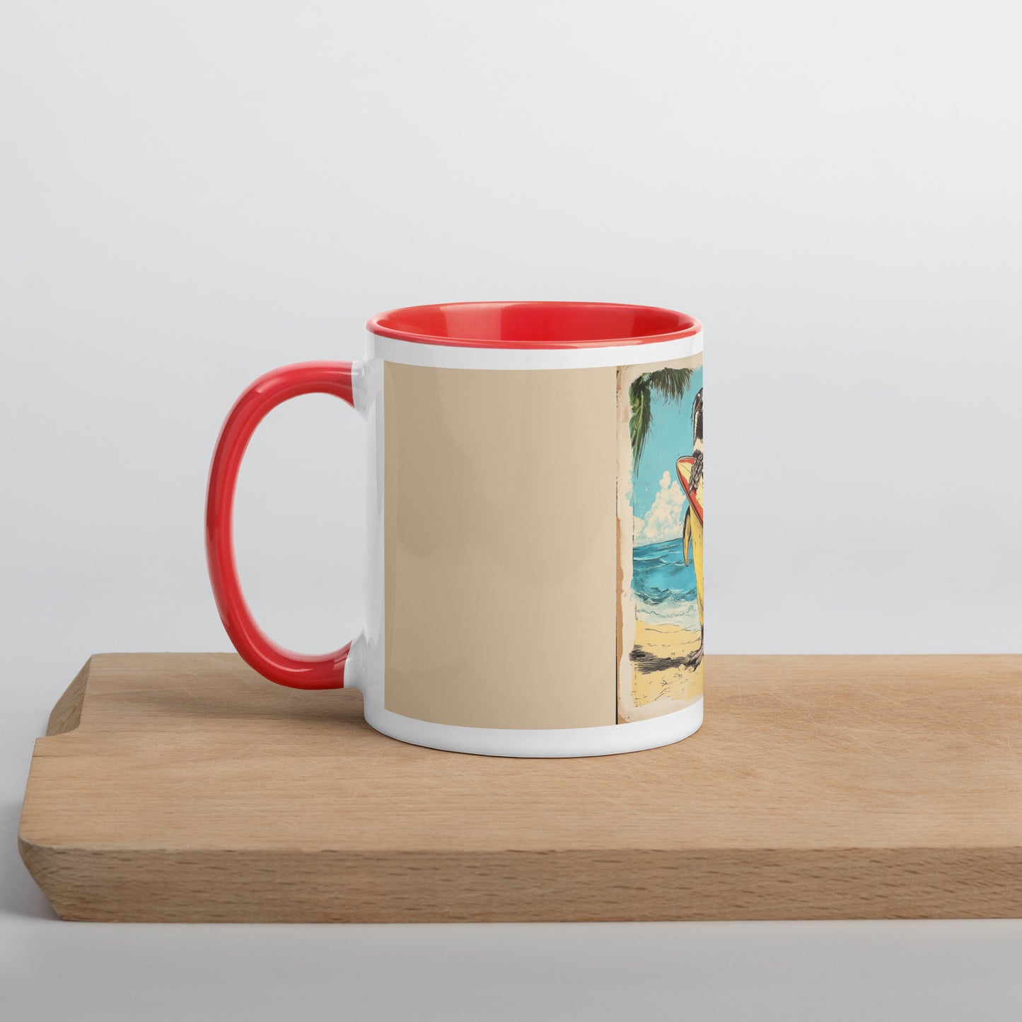 Surfer penguin Mug with Color Inside