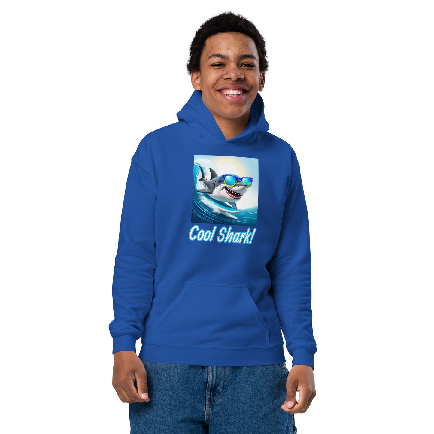 Cool shark Youth heavy blend hoodie