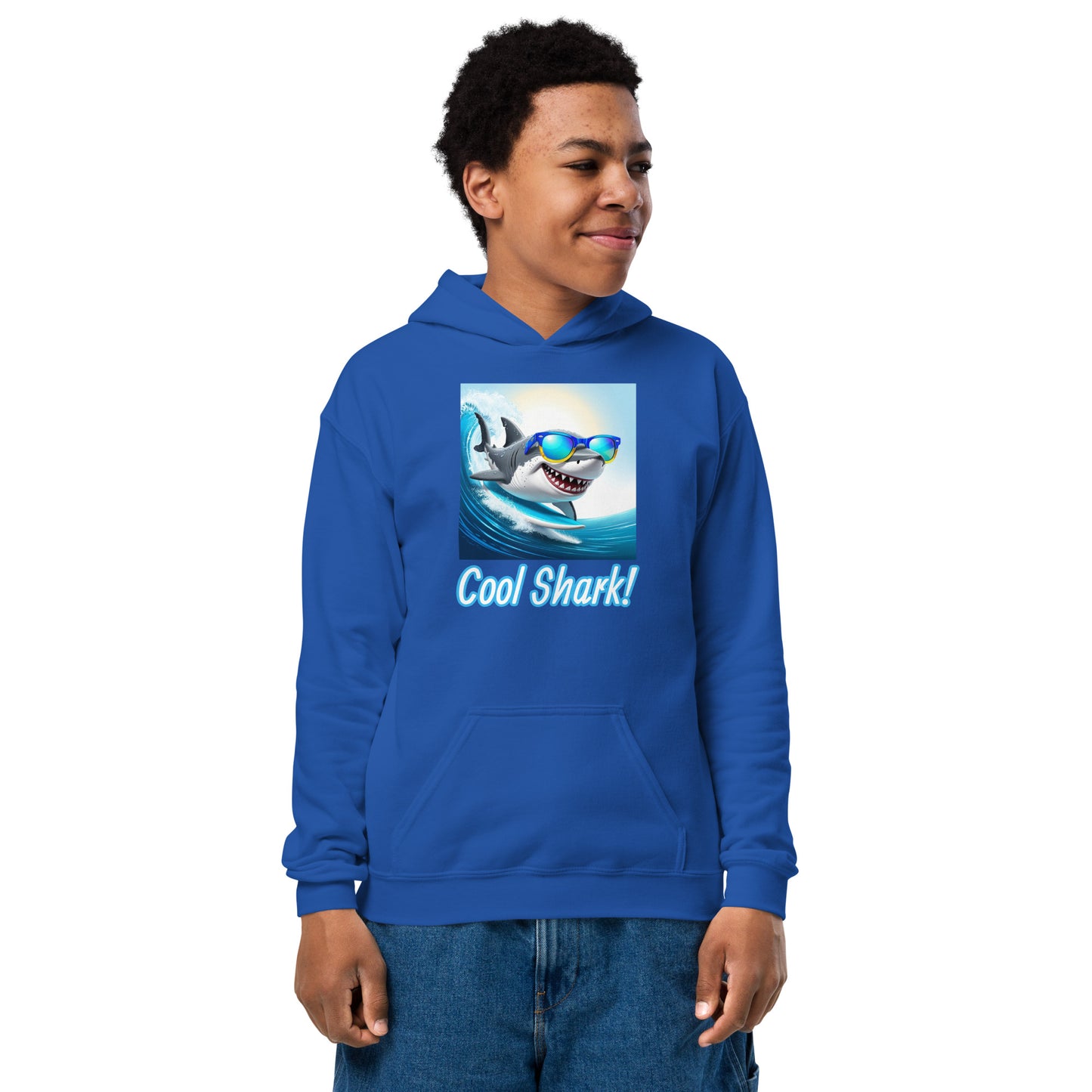 Cool shark Youth heavy blend hoodie