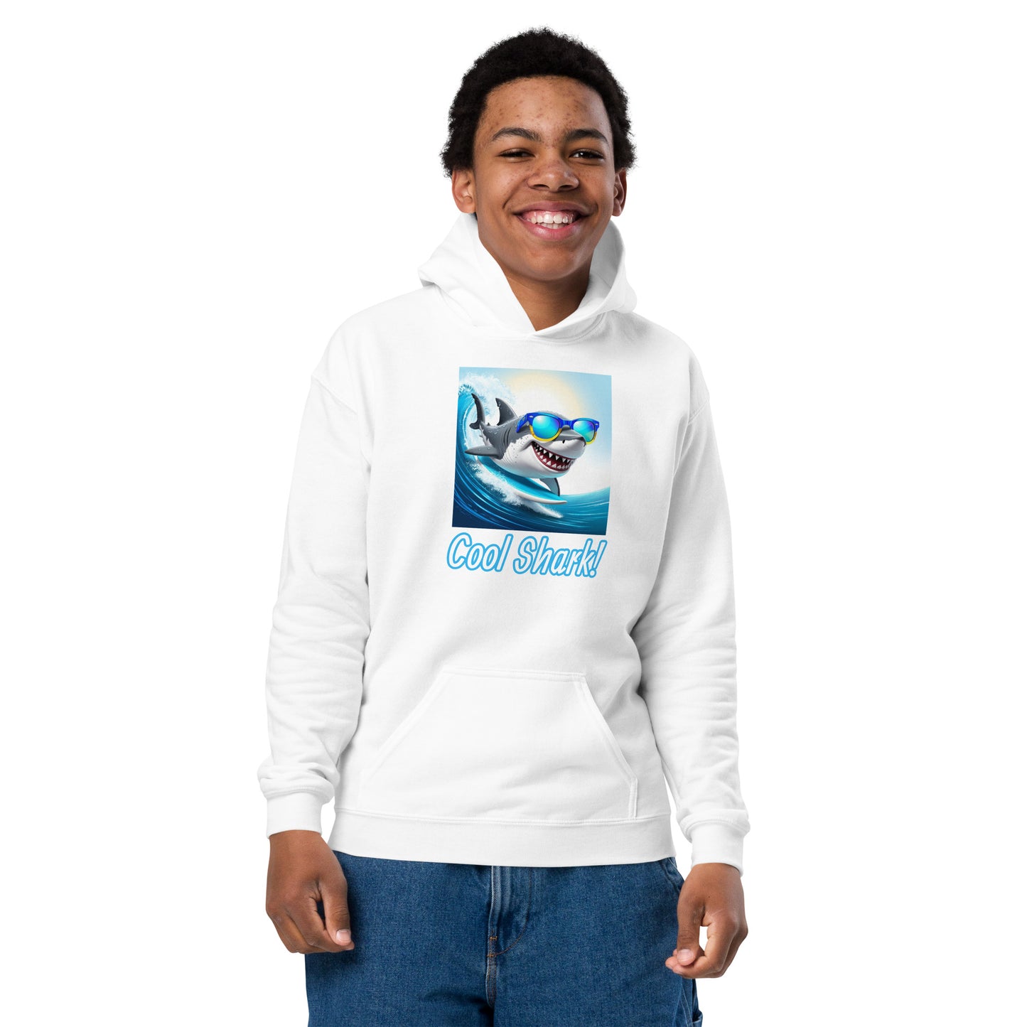 Cool shark Youth heavy blend hoodie