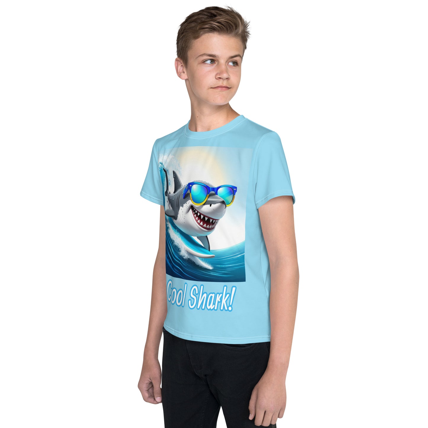 Cool shark Youth crew neck t-shirt