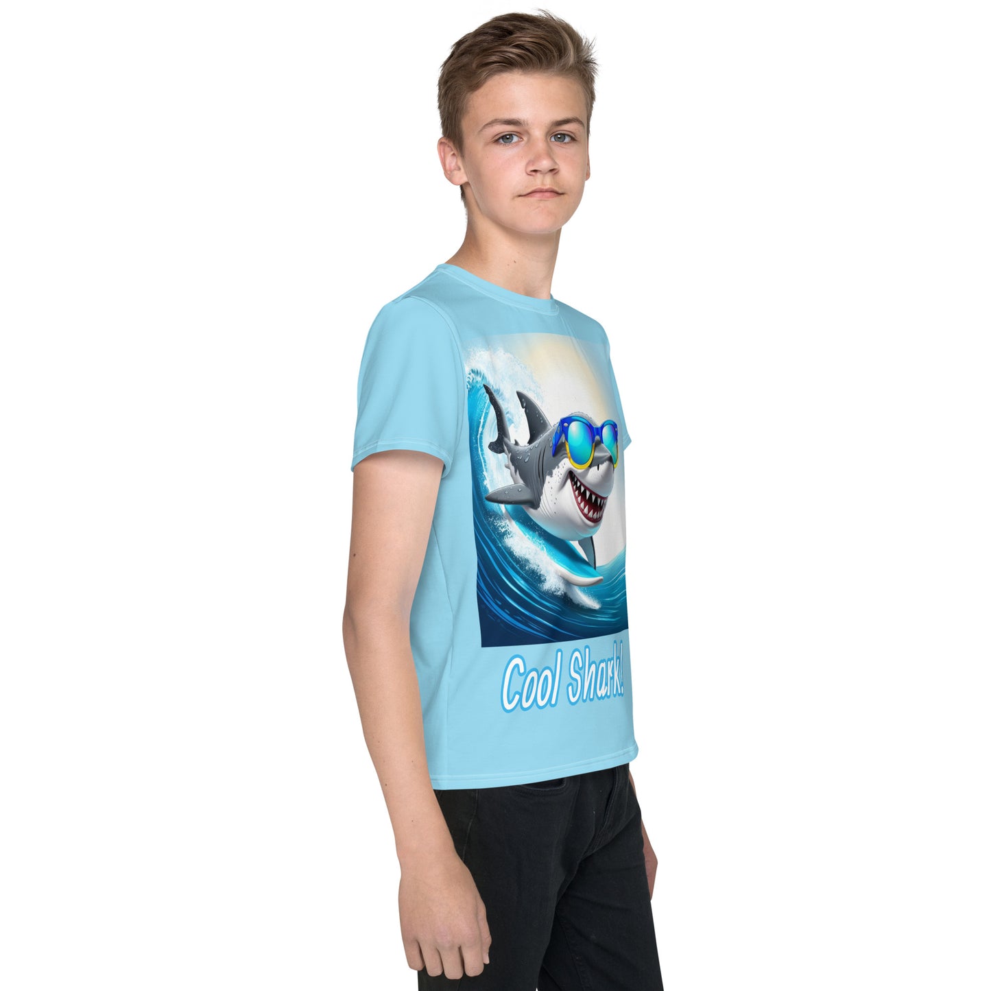 Cool shark Youth crew neck t-shirt