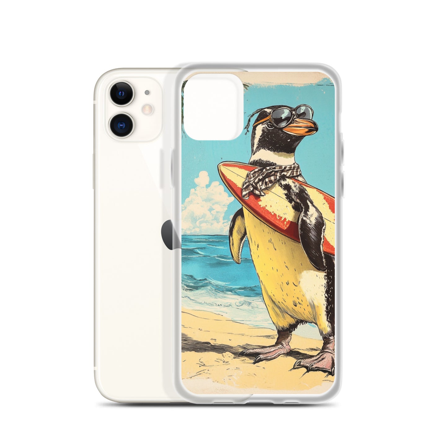 Surfer penguin Clear Case for iPhone®