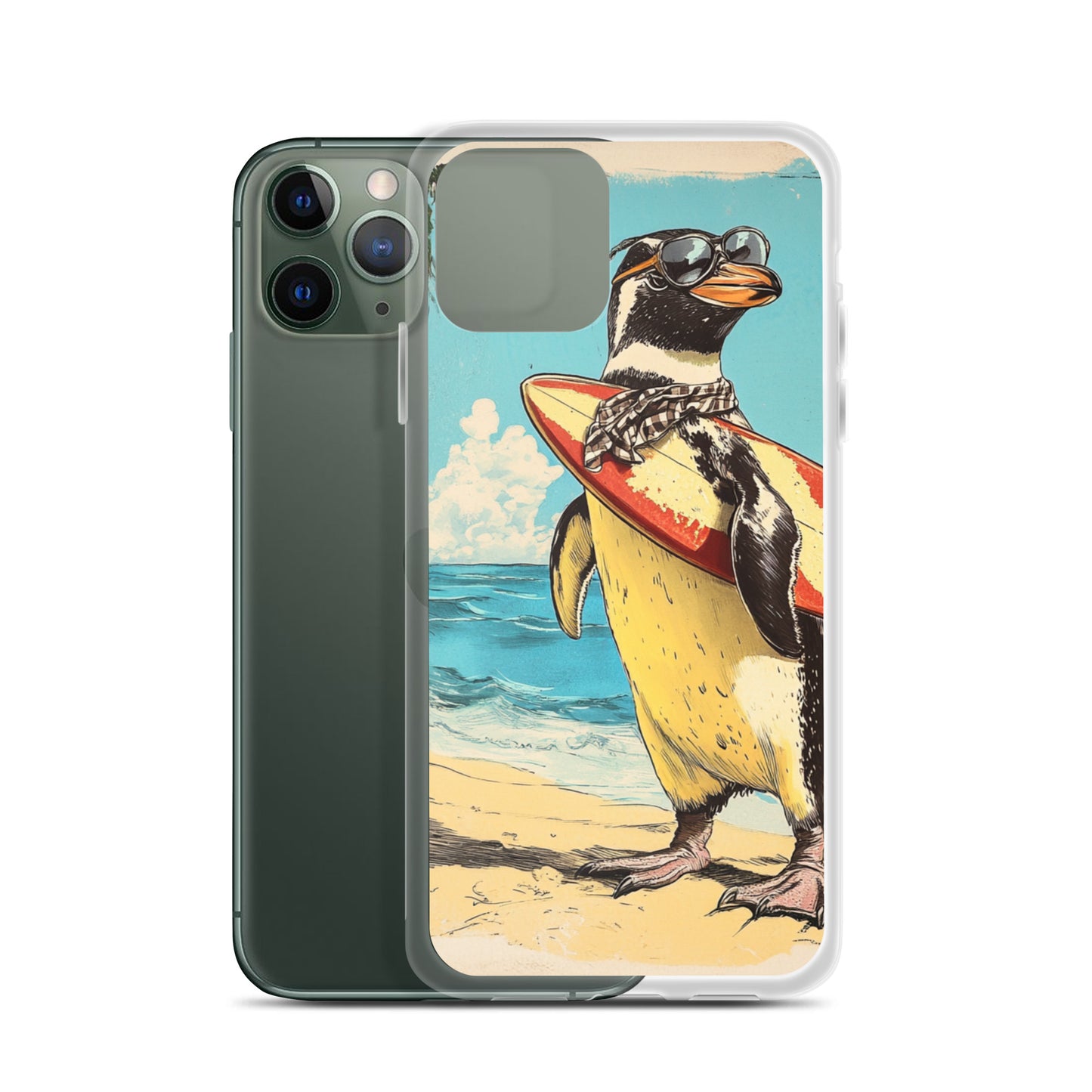 Surfer penguin Clear Case for iPhone®