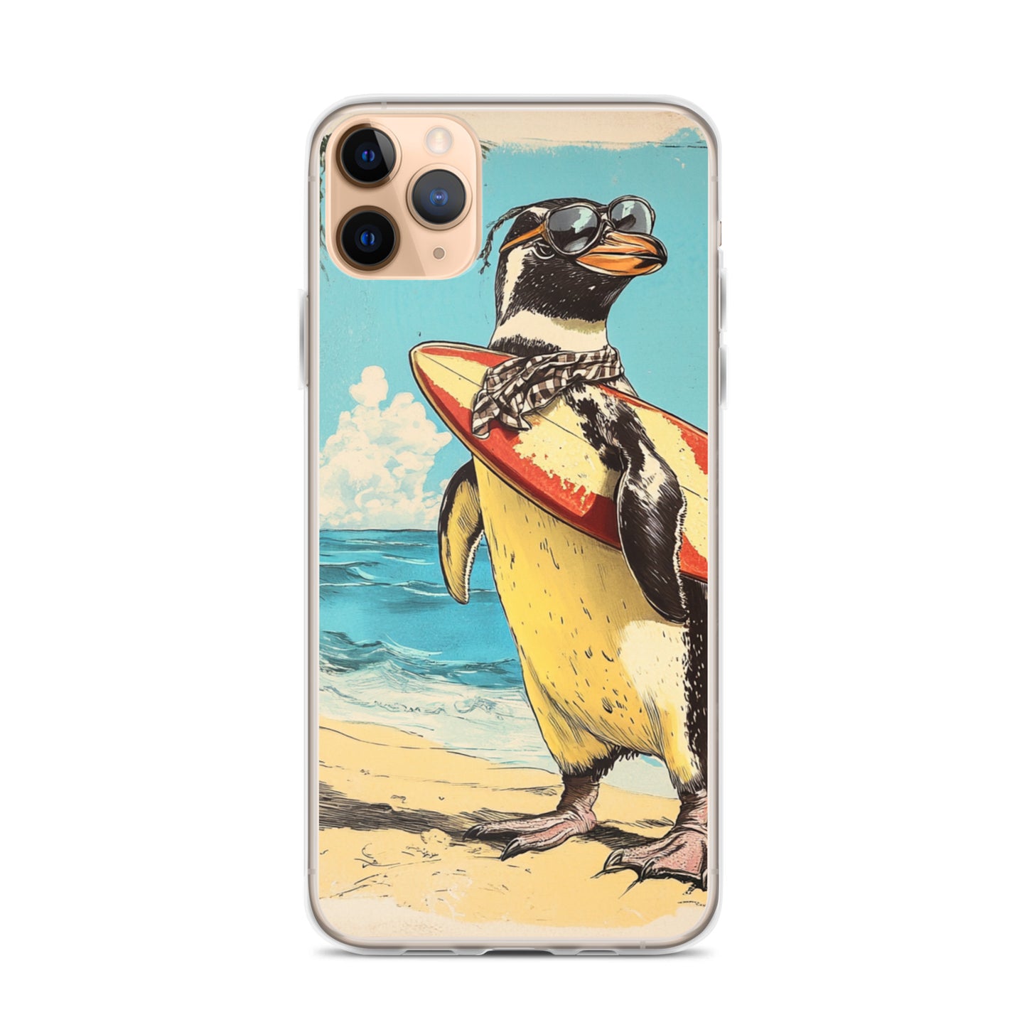 Surfer penguin Clear Case for iPhone®