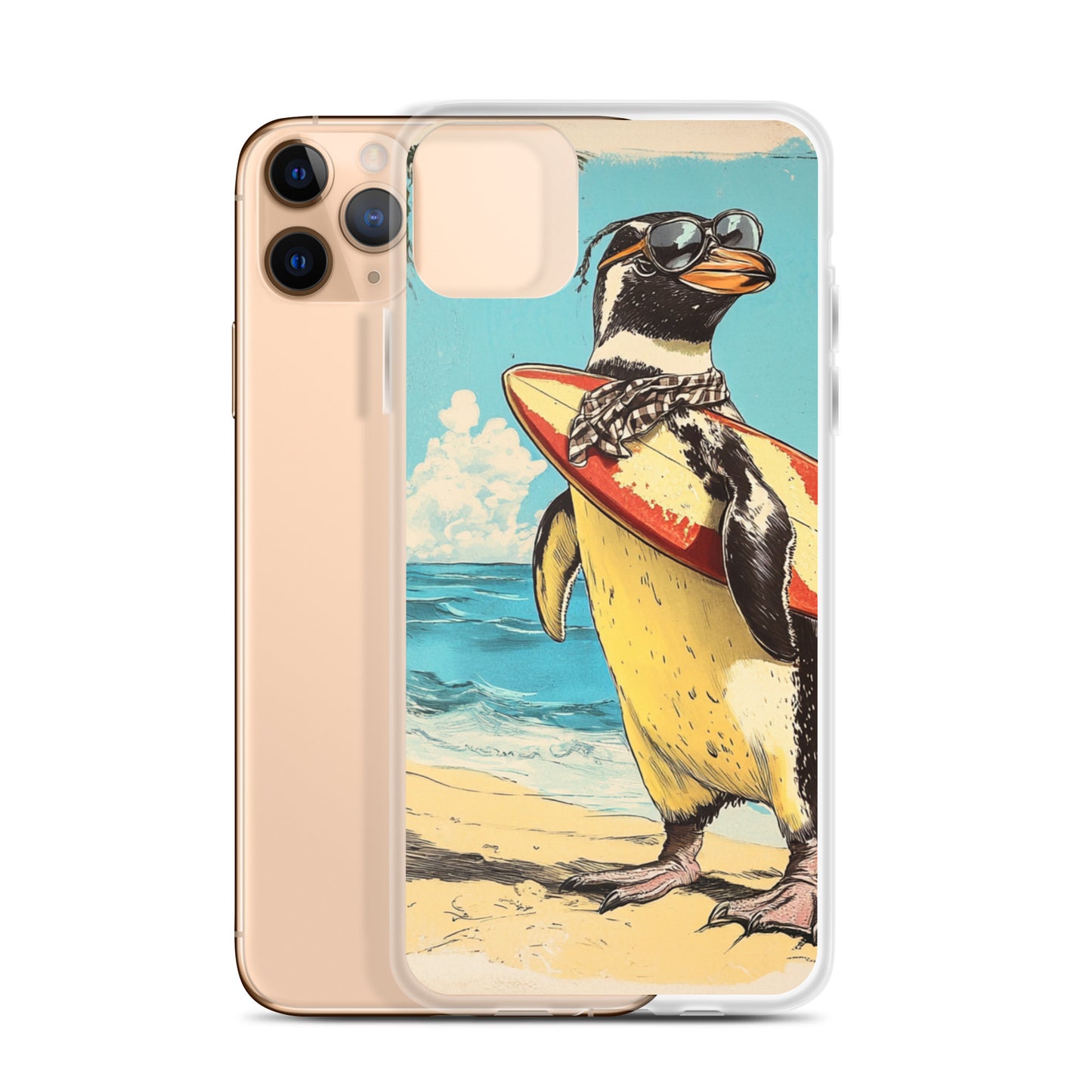 Surfer penguin Clear Case for iPhone®