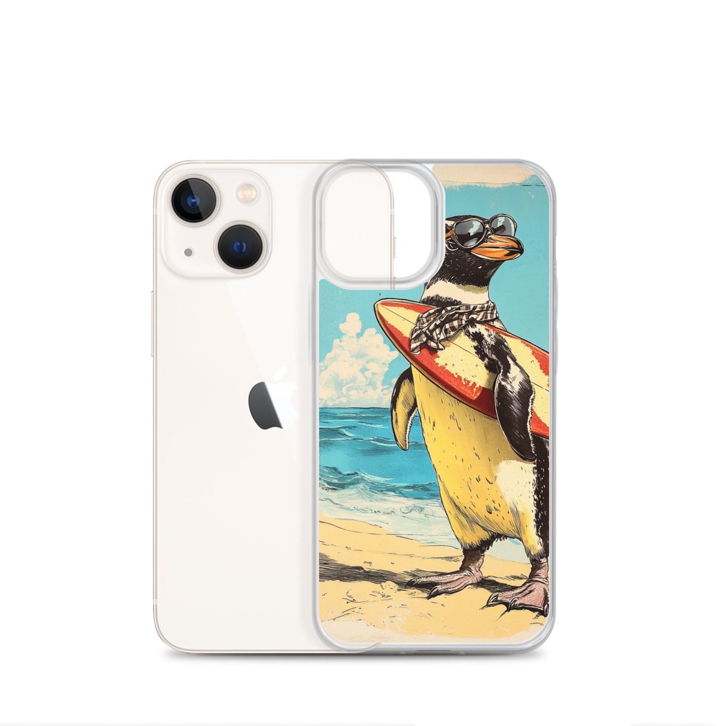 Surfer penguin Clear Case for iPhone®