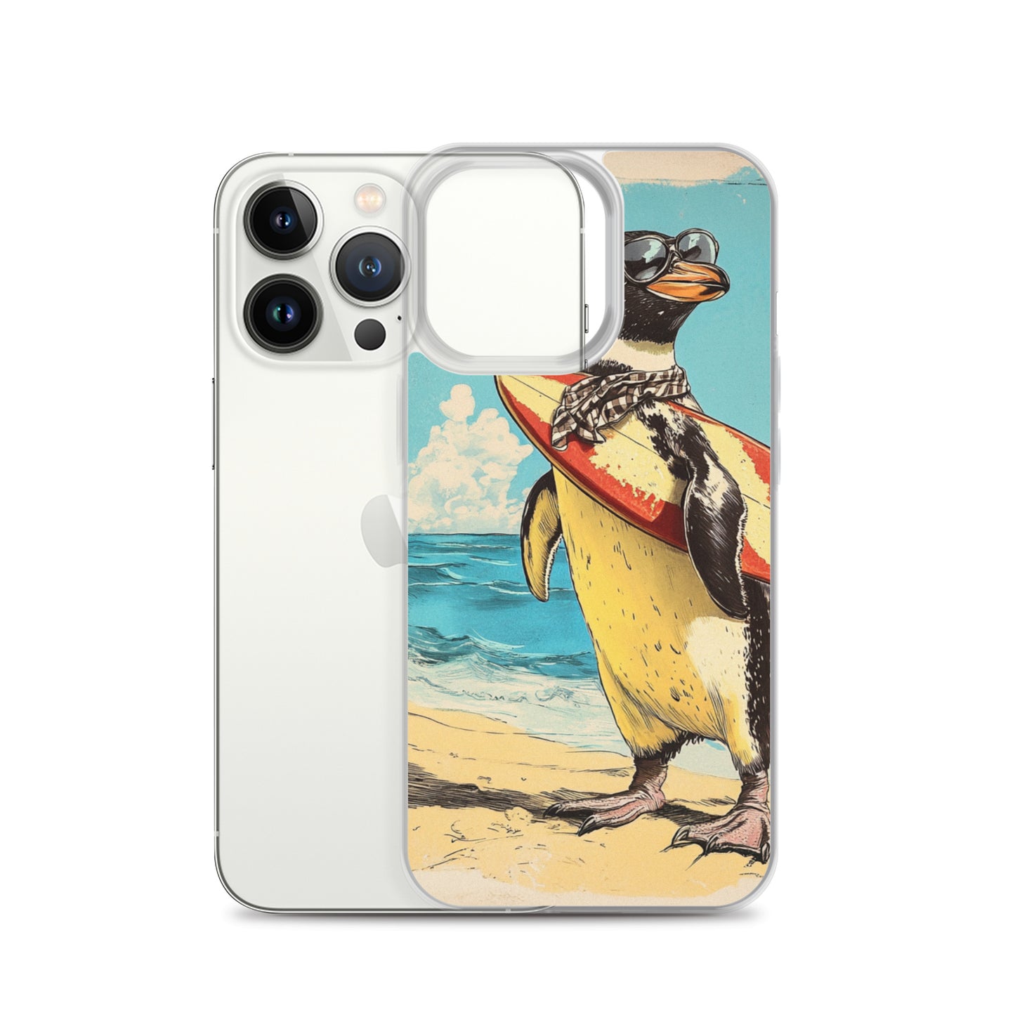 Surfer penguin Clear Case for iPhone®