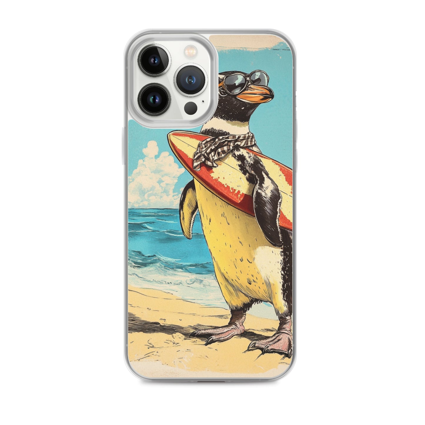 Surfer penguin Clear Case for iPhone®