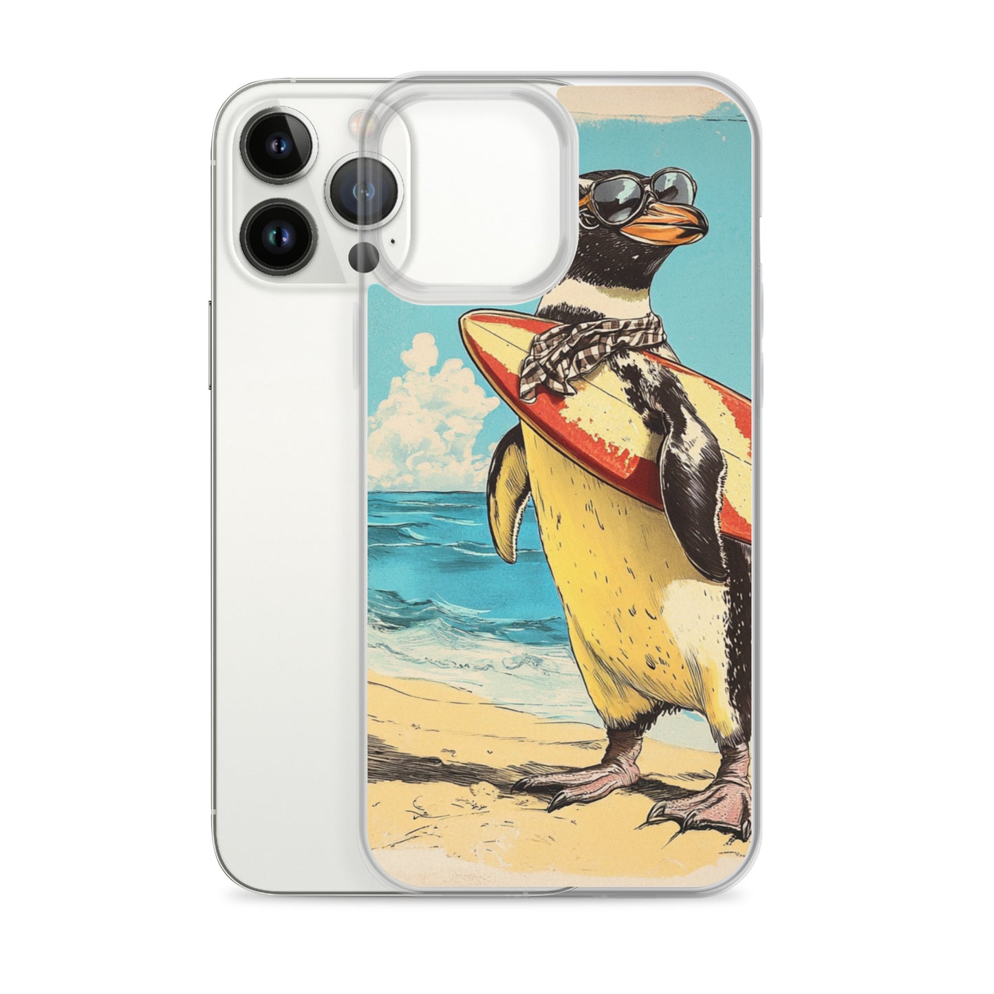 Surfer penguin Clear Case for iPhone®
